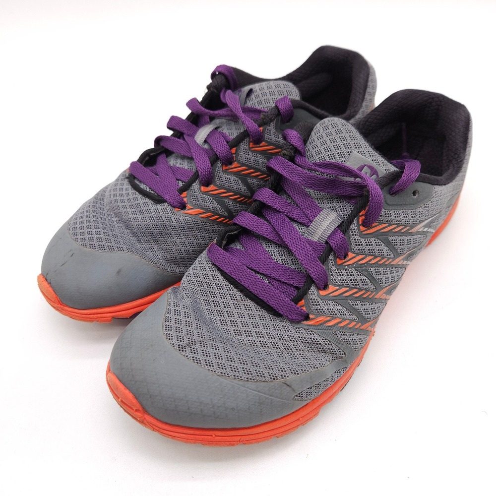 Merrell (Women's 7.5) Monument Tanga Gray Orange Purple Barefoot Running‎ Shoes